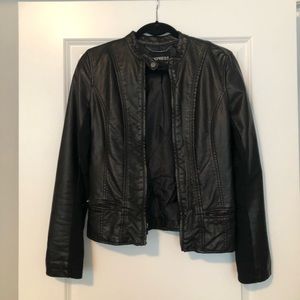 Express black leather jacket (faux)